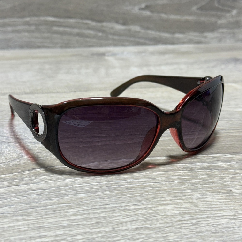 Simply Vera Vera Wang Sunglasses Womens One Size Brown Red Oversized Oval Wrap